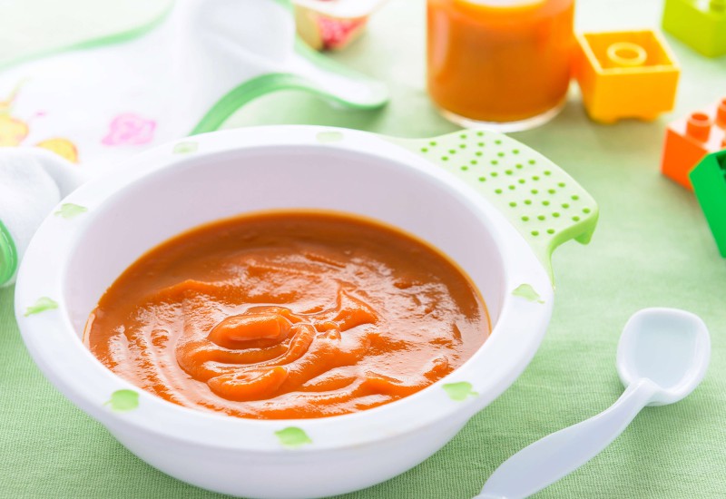 Aardappel-wortel-kalfsvlees maaltijd voor baby's